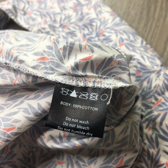 NWT Nightwalker Summer of Lover Romper Floral V Neck Zip 100% Cotton Blue Large - Picture 9 of 10